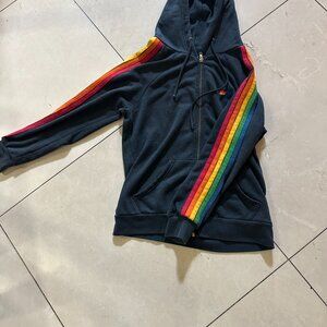 Aviator Nation Charcoal  rainbow zip up EXCELLENT CONDITION
